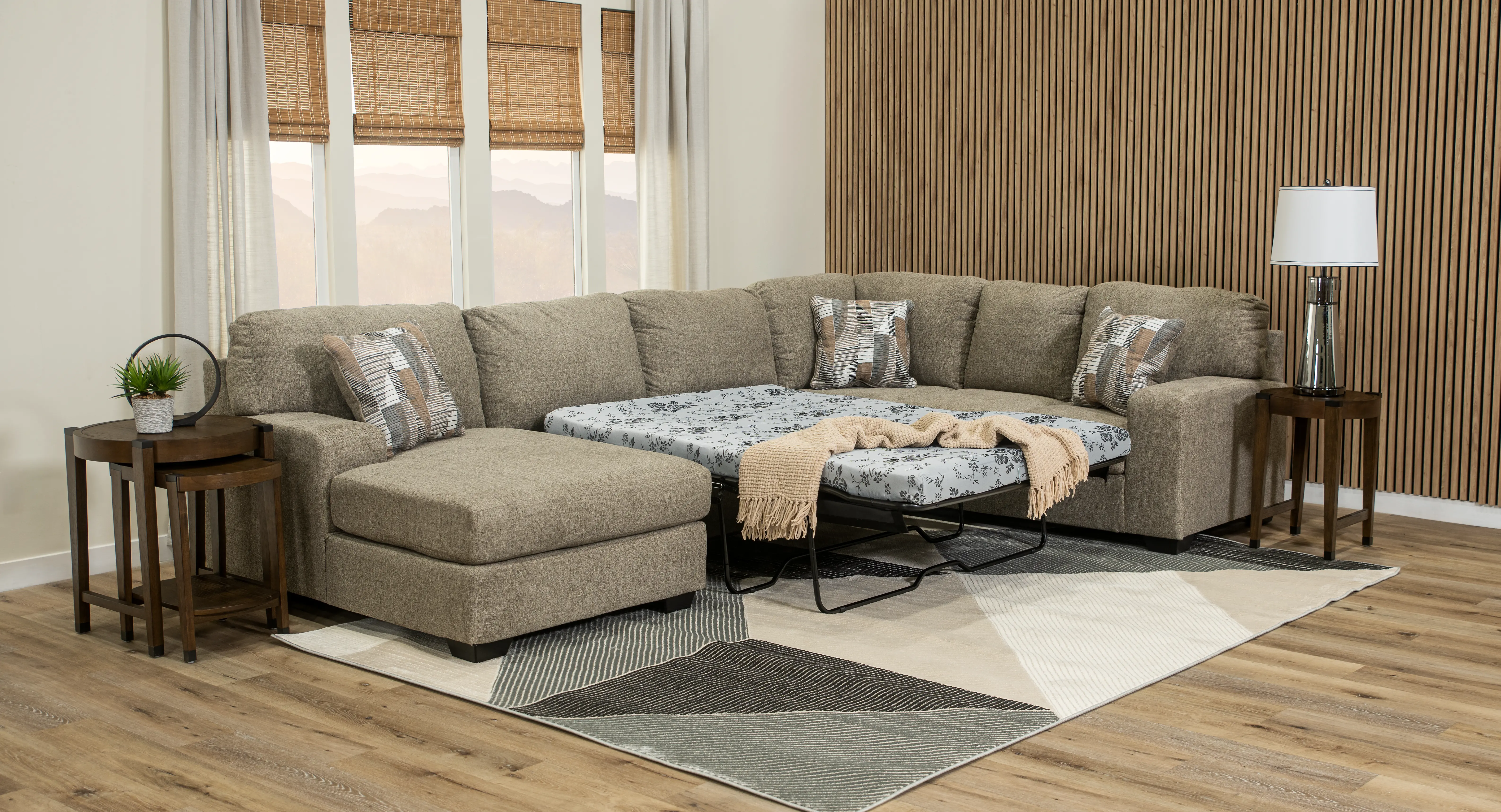 Seyler Lane Hemp Beige 3 Piece Sleeper Sectional with Left-Facing Chaise-5