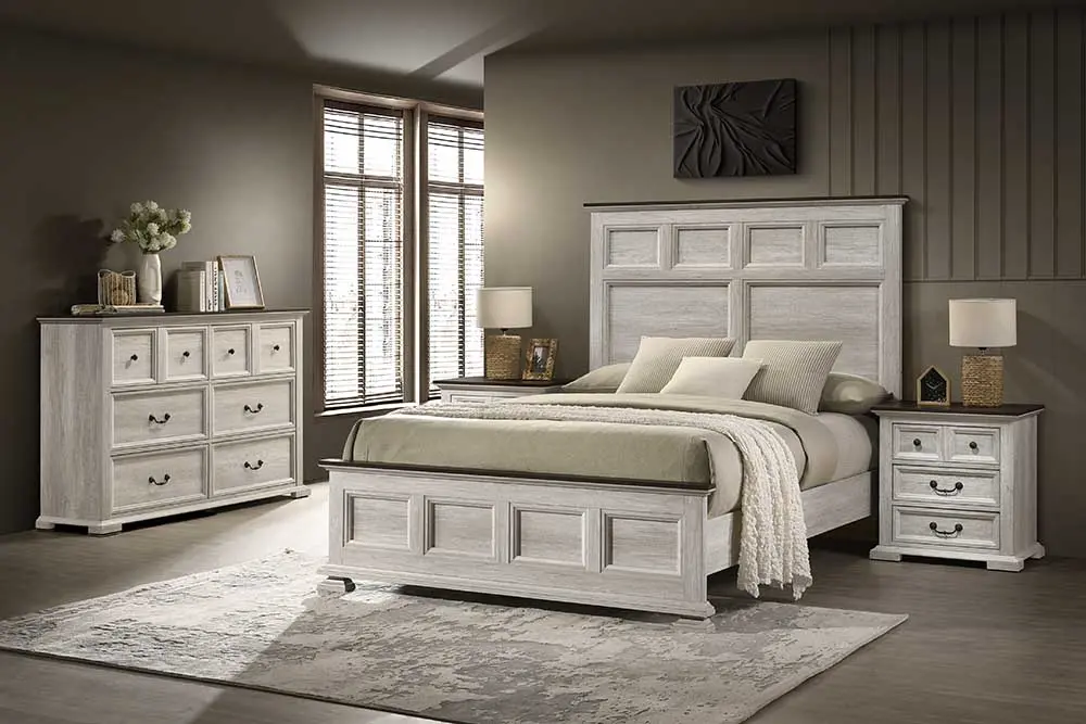 4PC:C8396A-WALDEN6/6 Walden 4 Piece Whitewash King Bedroom Set-1