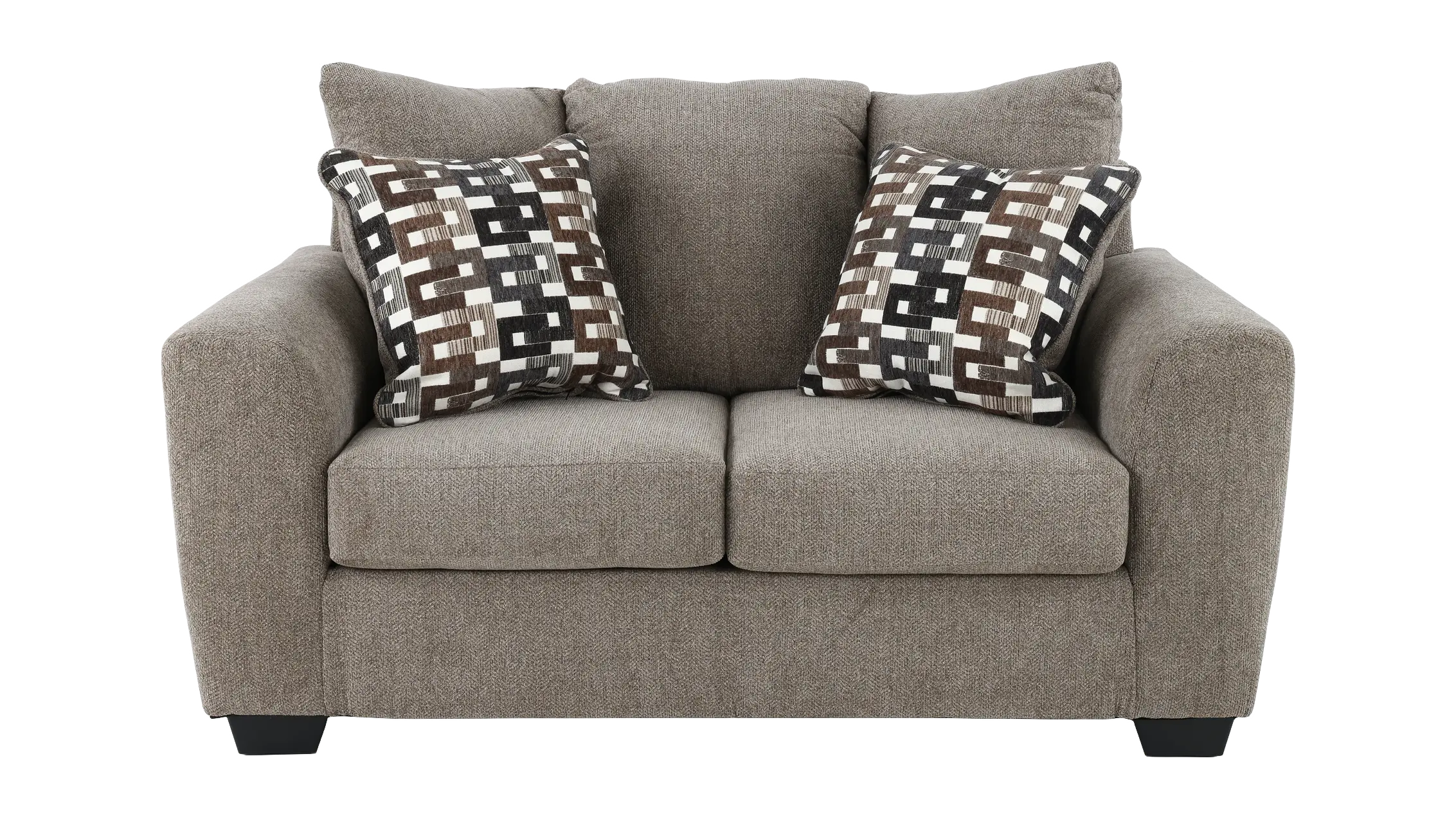 Triston Peaks Light Brown Suede Loveseat-1