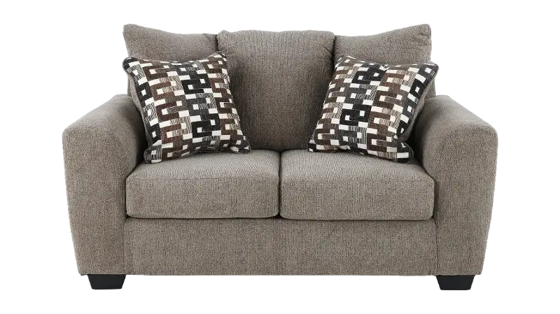 Triston Peaks Light Brown Suede Loveseat