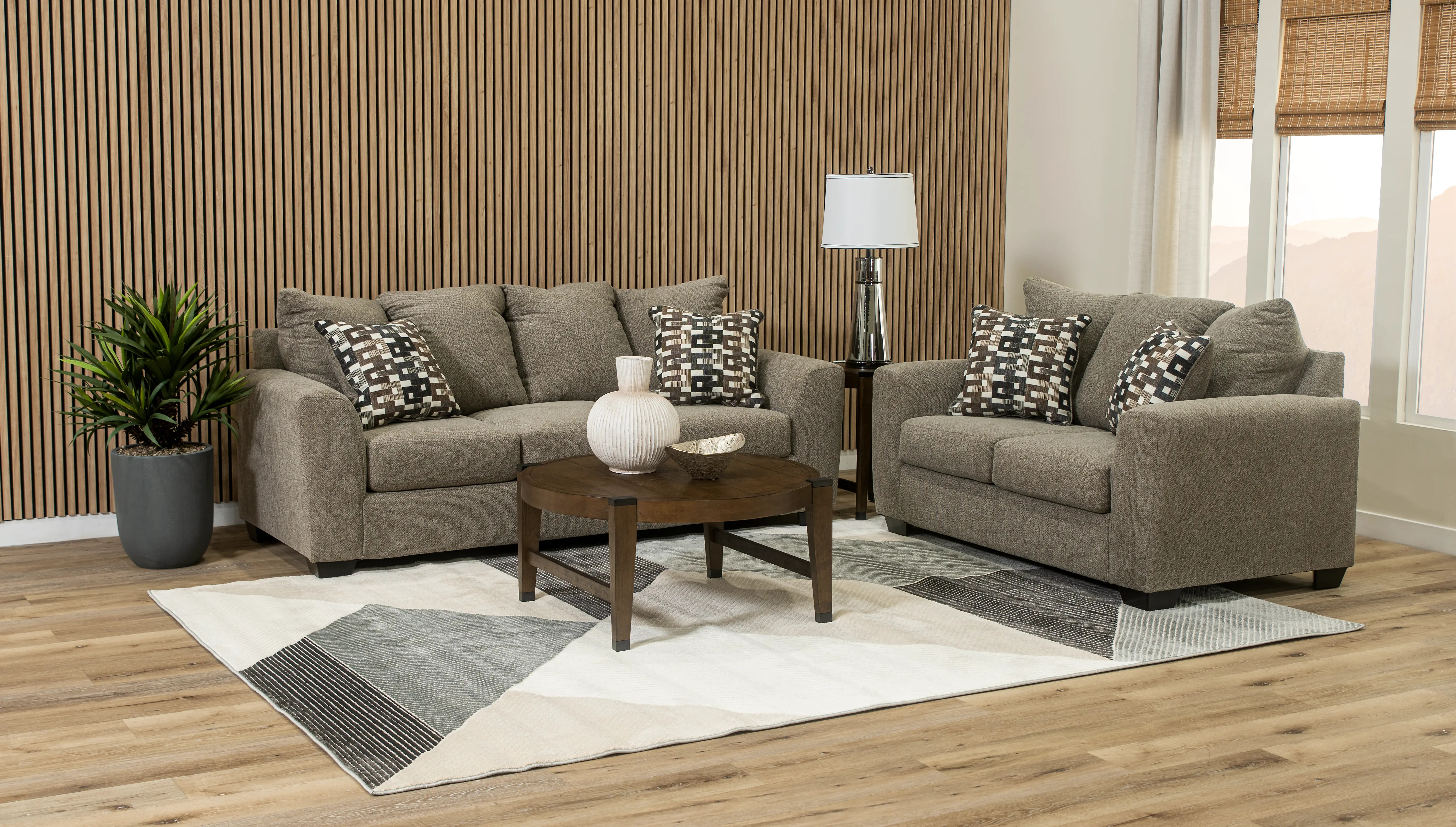 Triston Peaks Light Brown Suede Loveseat-9