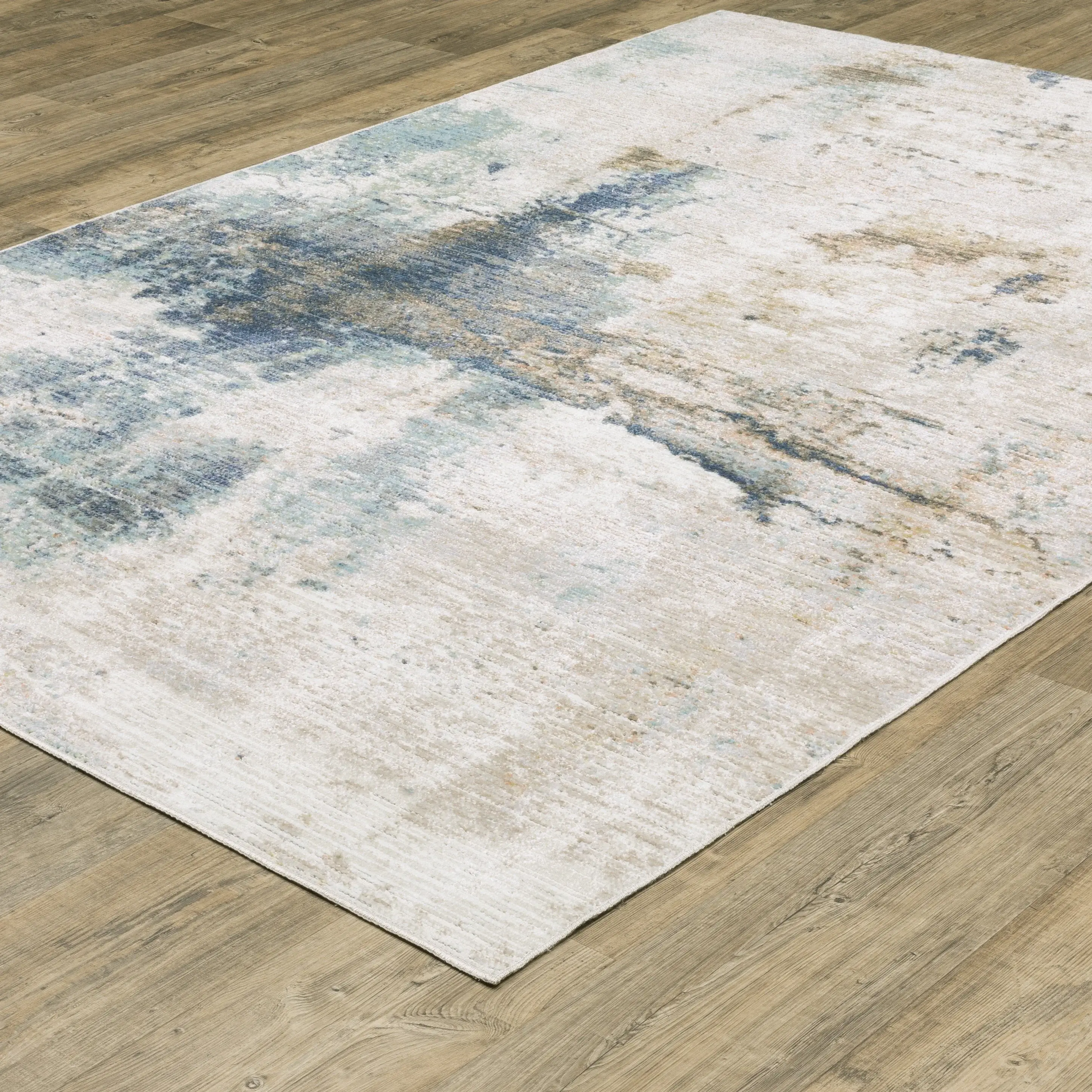 Cavett 8 x 10 Ivory and Blue Area Rug-2