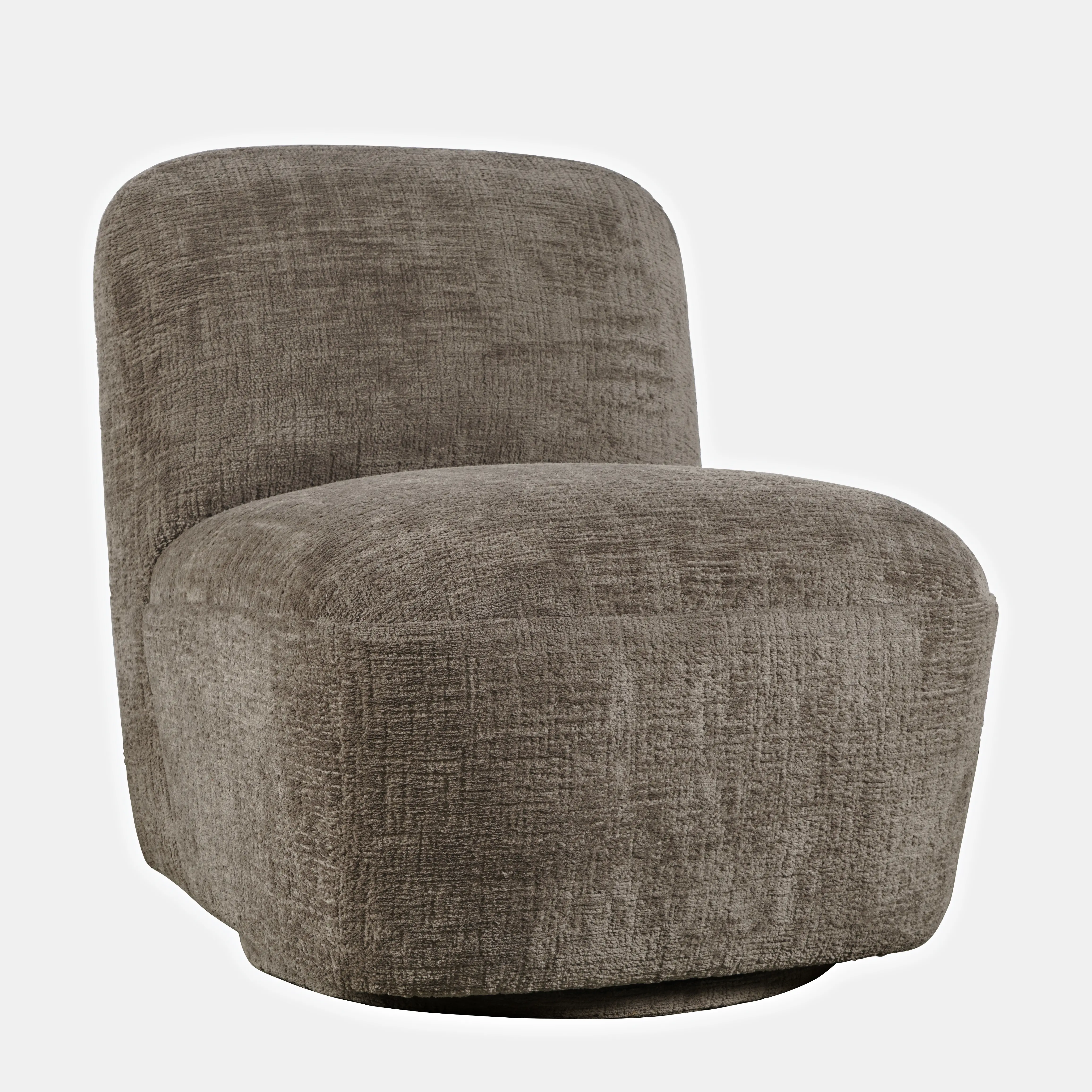 Josie Mink Brown Armless Swivel Accent Chair-1