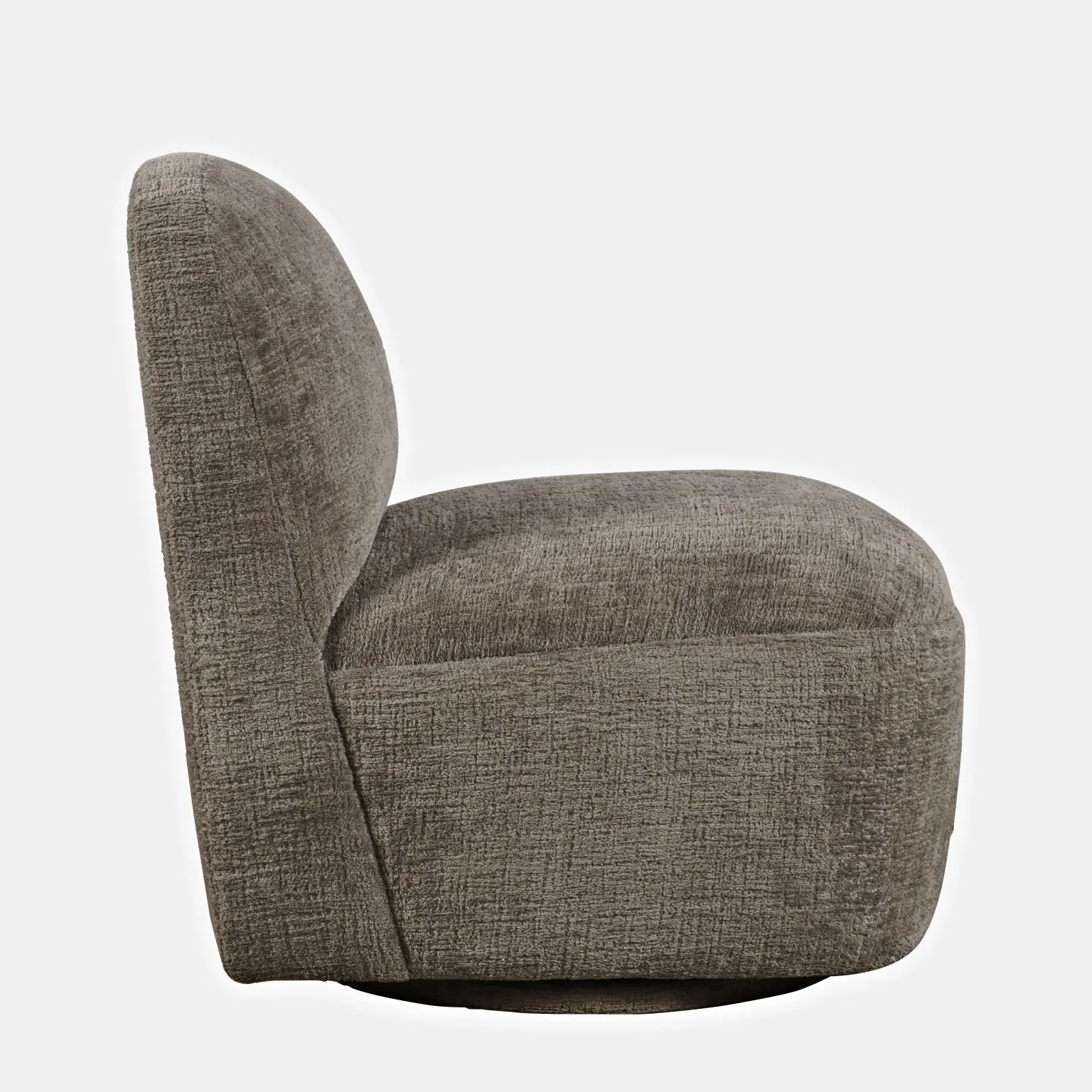 Josie Mink Brown Armless Swivel Accent Chair-4