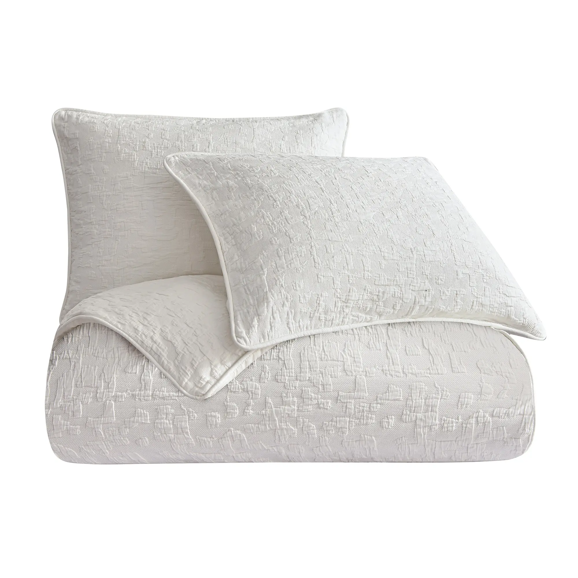 Matelasse Off White 3-Piece Queen Coverlet Set-1
