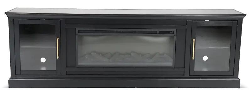 Byron Black Fireplace TV Stand