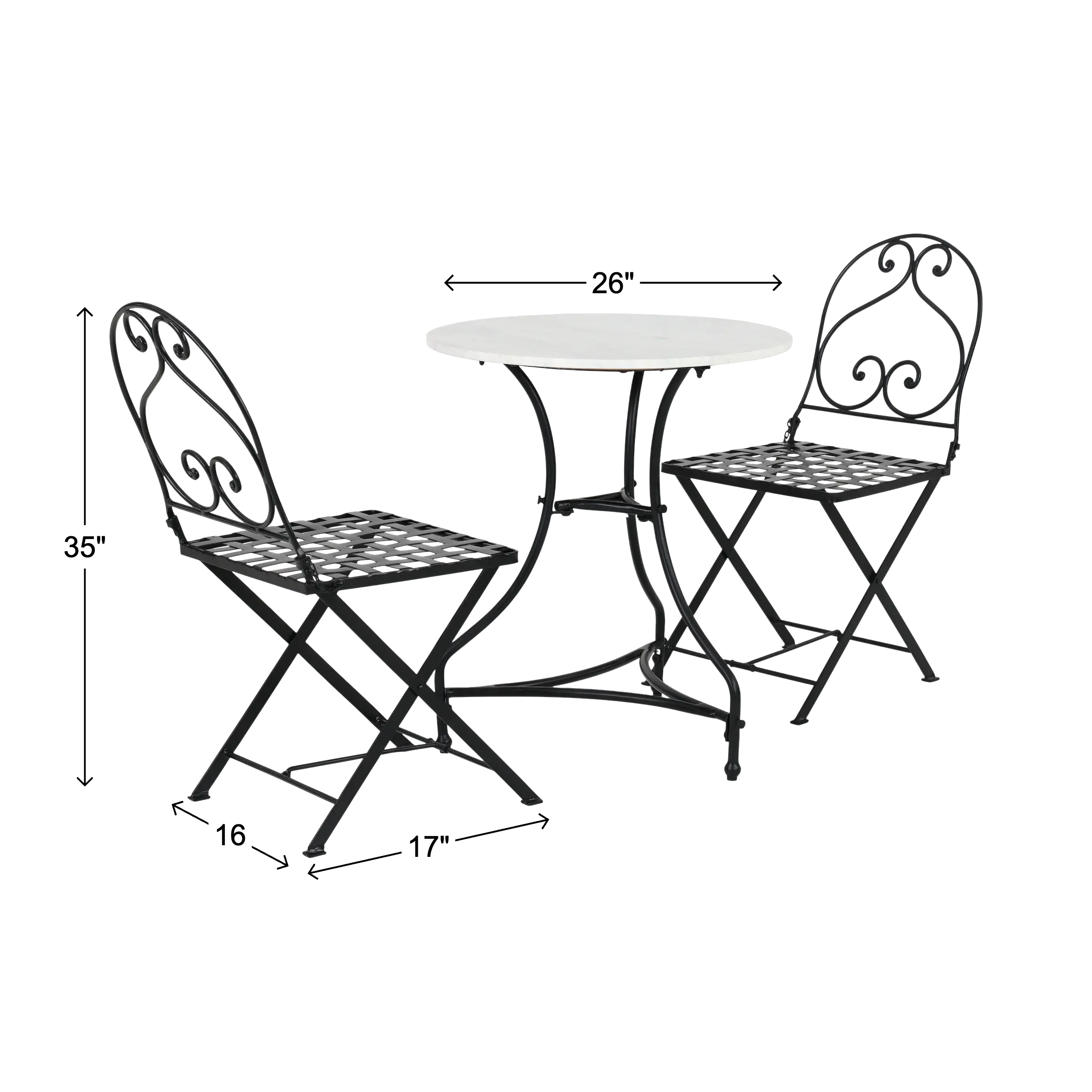Emmaline Outdoor Bistro, 3 Piece Set-3