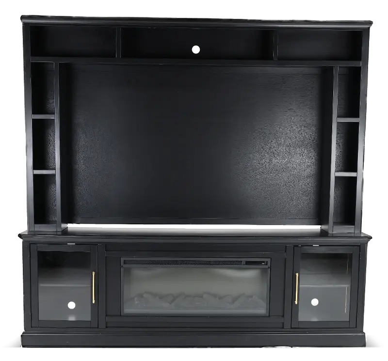 Byron Black Fireplace Entertainment Center