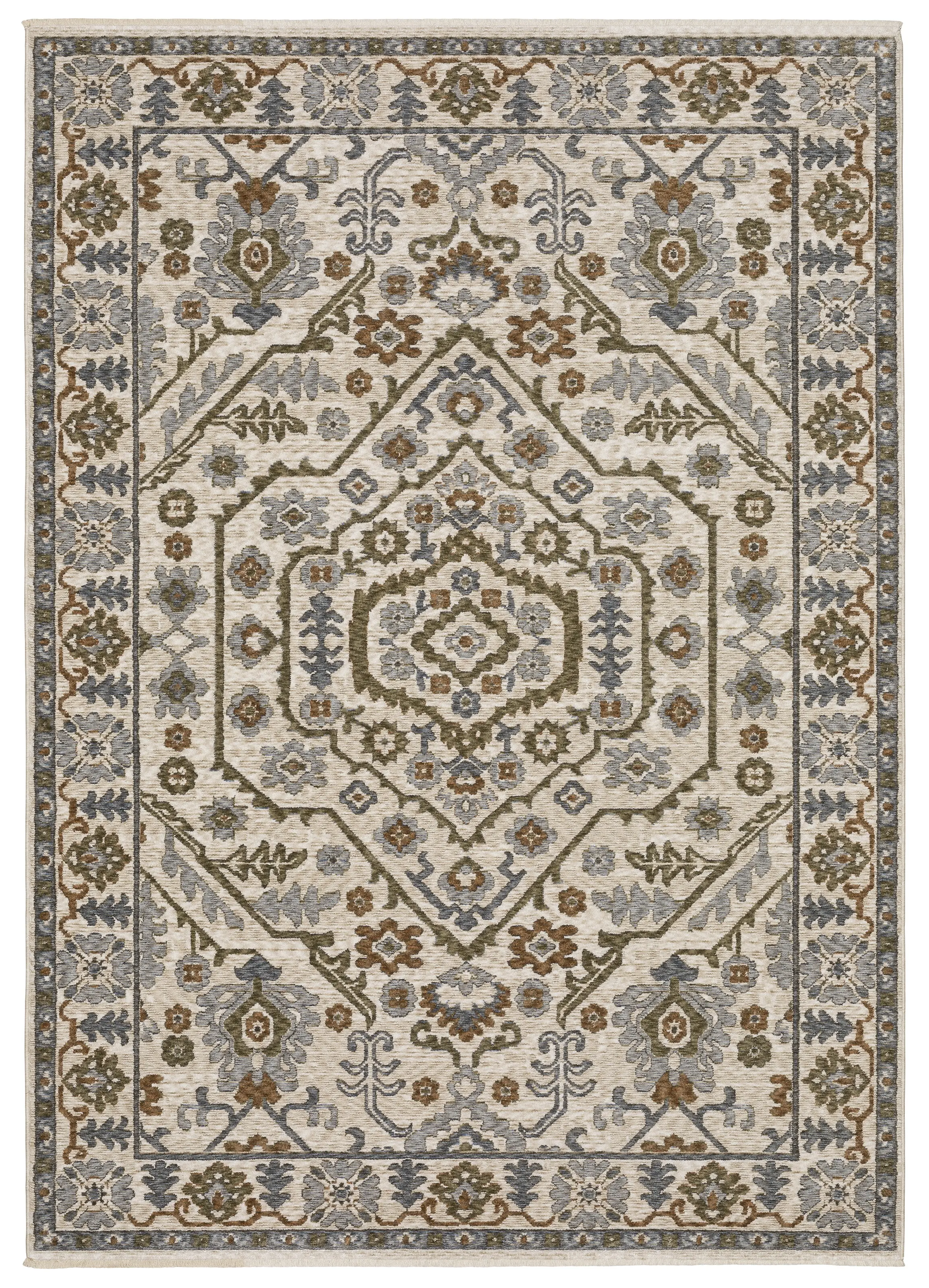 Hastings 8 x 10 Ivory and Green Area Rug-1
