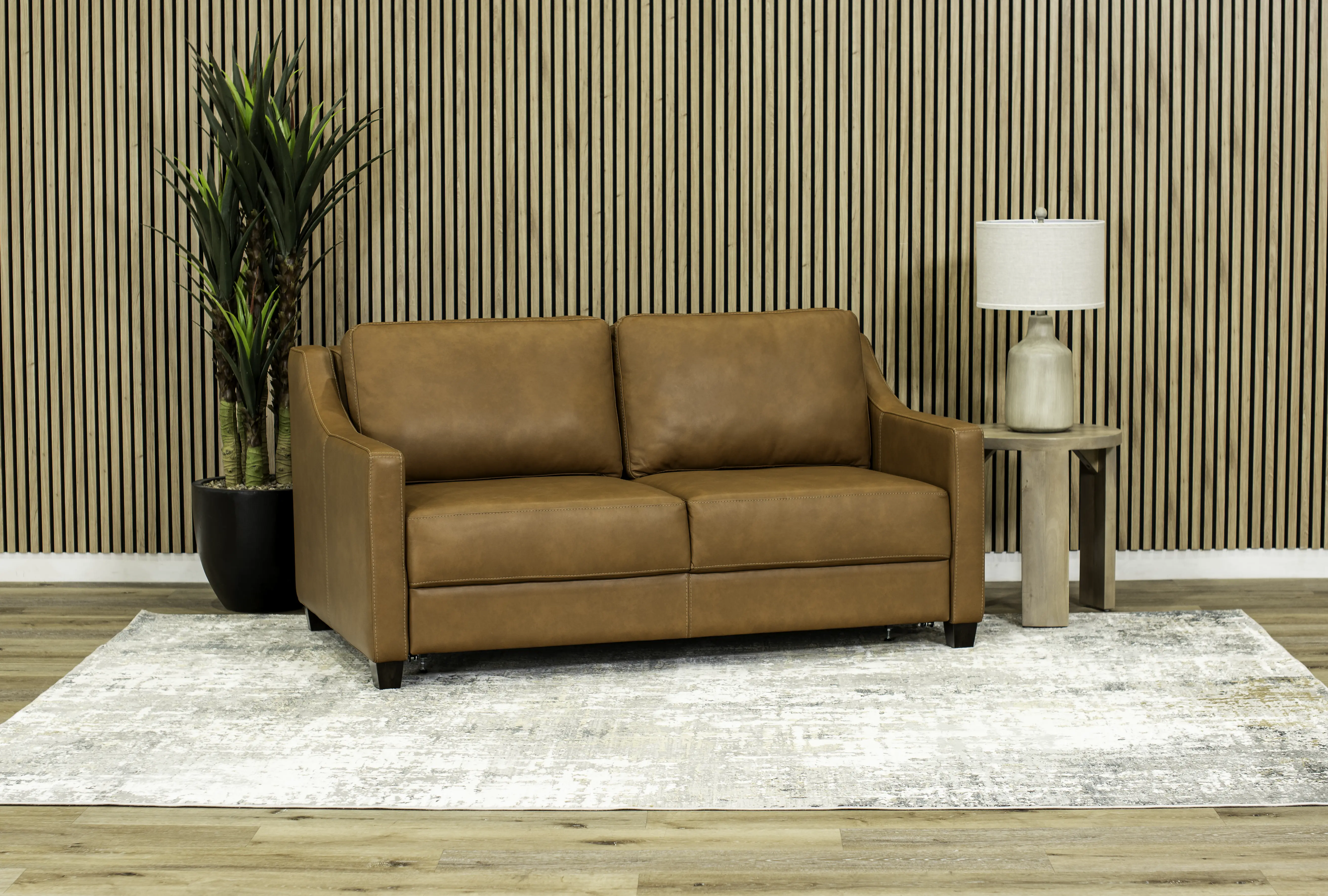 JOY-SLQ-QUEEN/SLK PALOMINO/ESP Joy Palomino Brown Leather Queen Sofa Bed-11