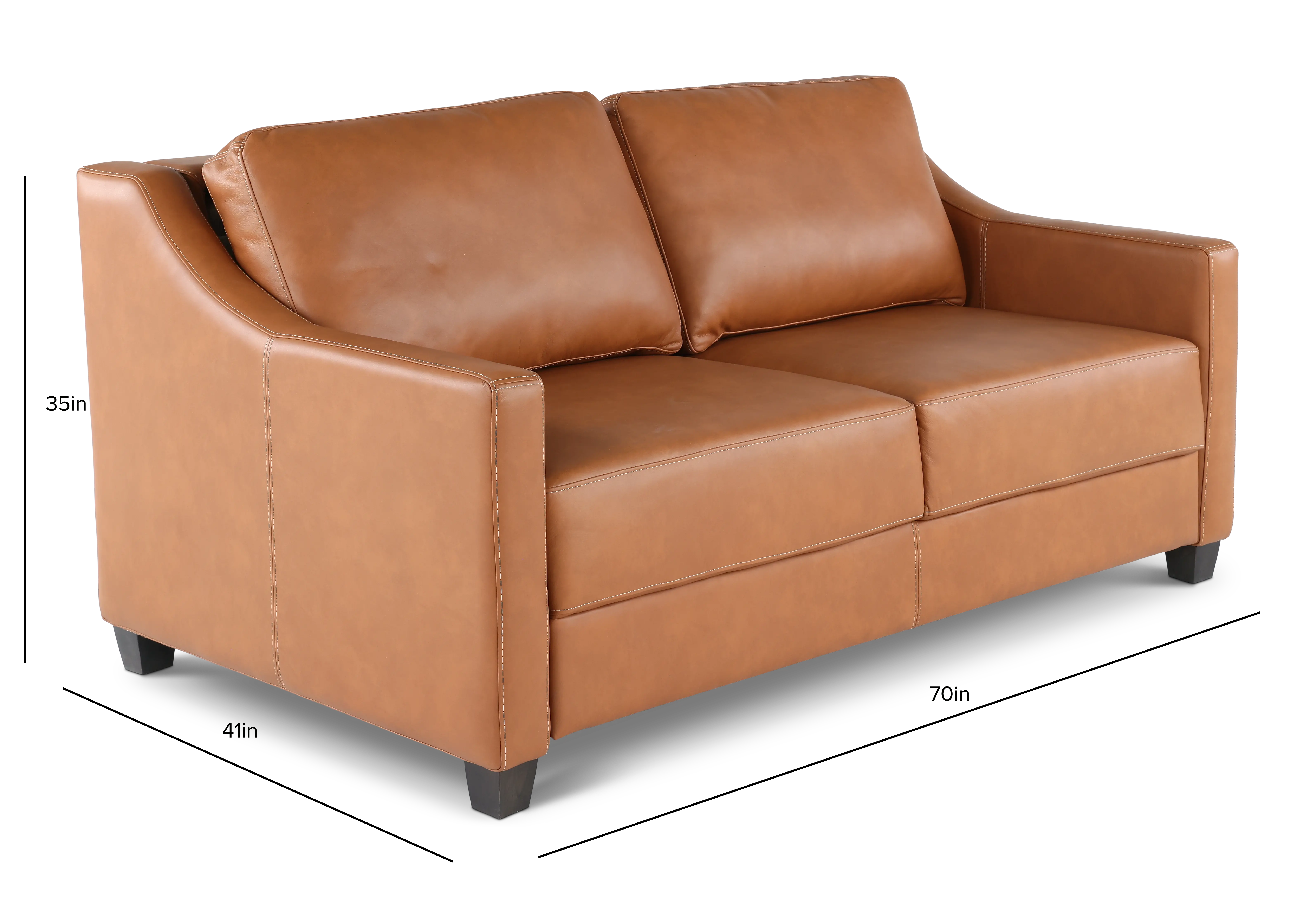 JOY-SLQ-QUEEN/SLK PALOMINO/ESP Joy Palomino Brown Leather Queen Sofa Bed-3