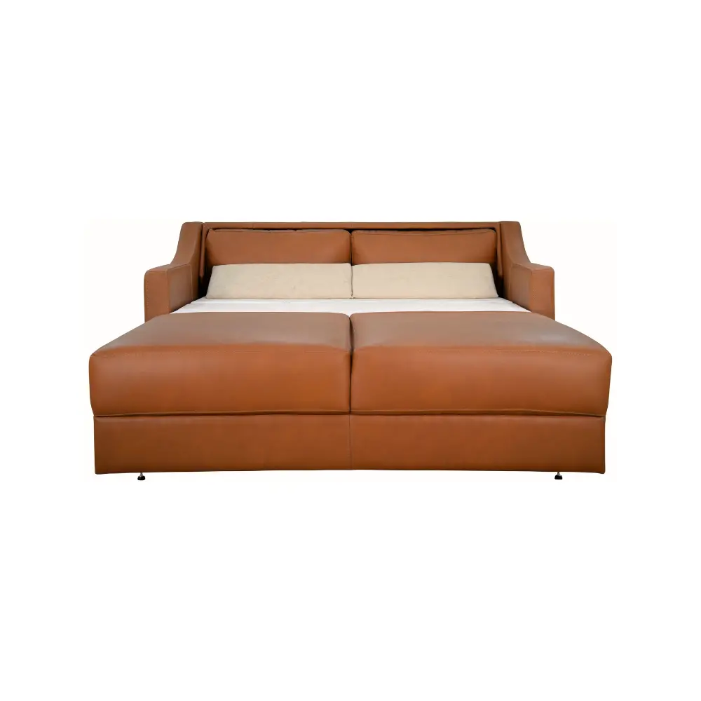 JOY-SLQ-QUEEN/SLK PALOMINO/ESP Joy Palomino Brown Leather Queen Sofa Bed-5