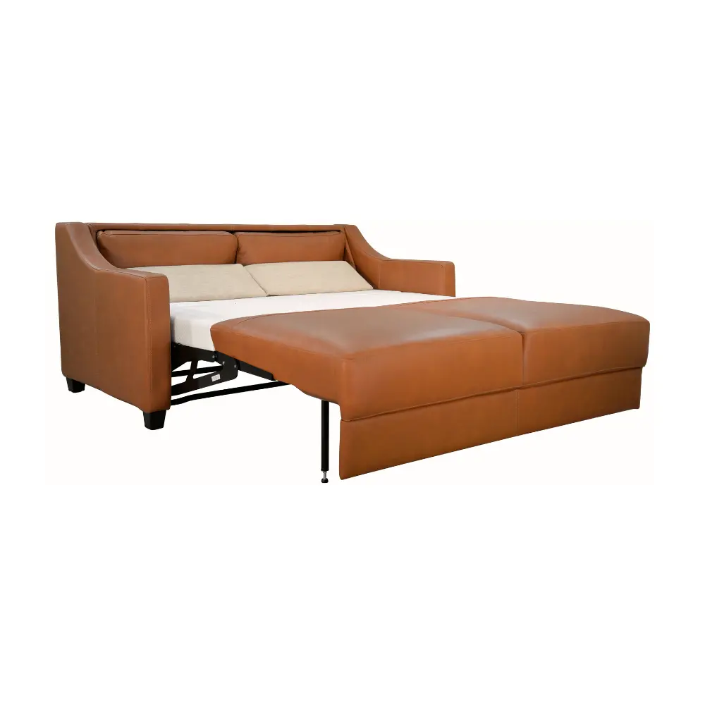 JOY-SLQ-QUEEN/SLK PALOMINO/ESP Joy Palomino Brown Leather Queen Sofa Bed-6