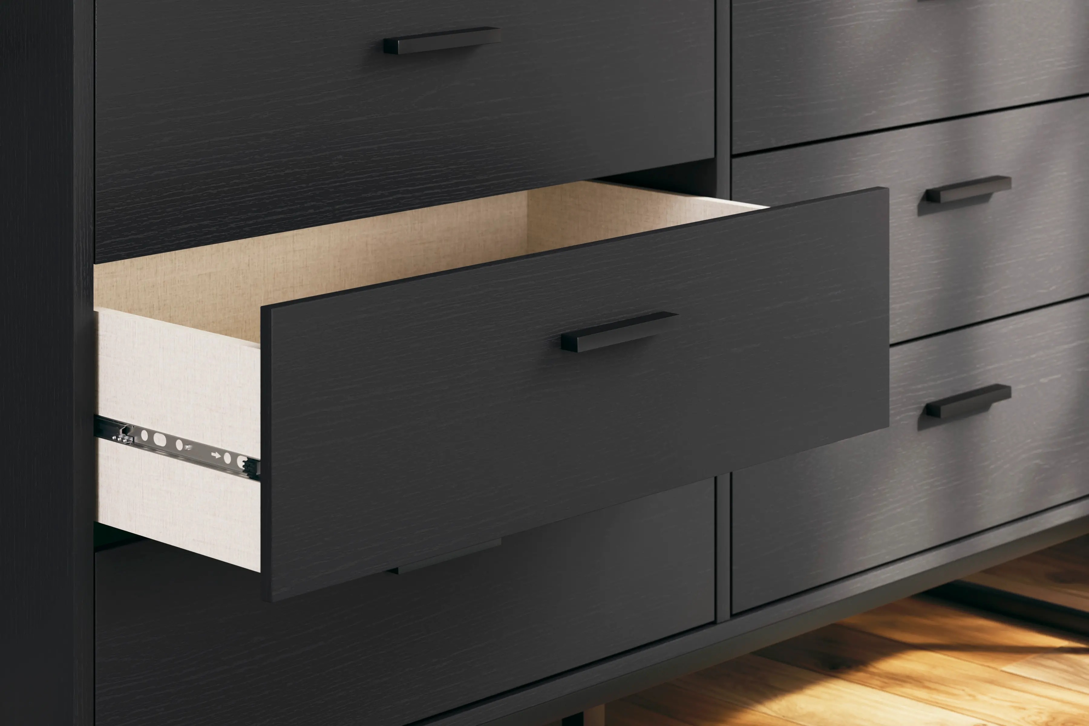 Socalle Black Six Drawer Dresser-2