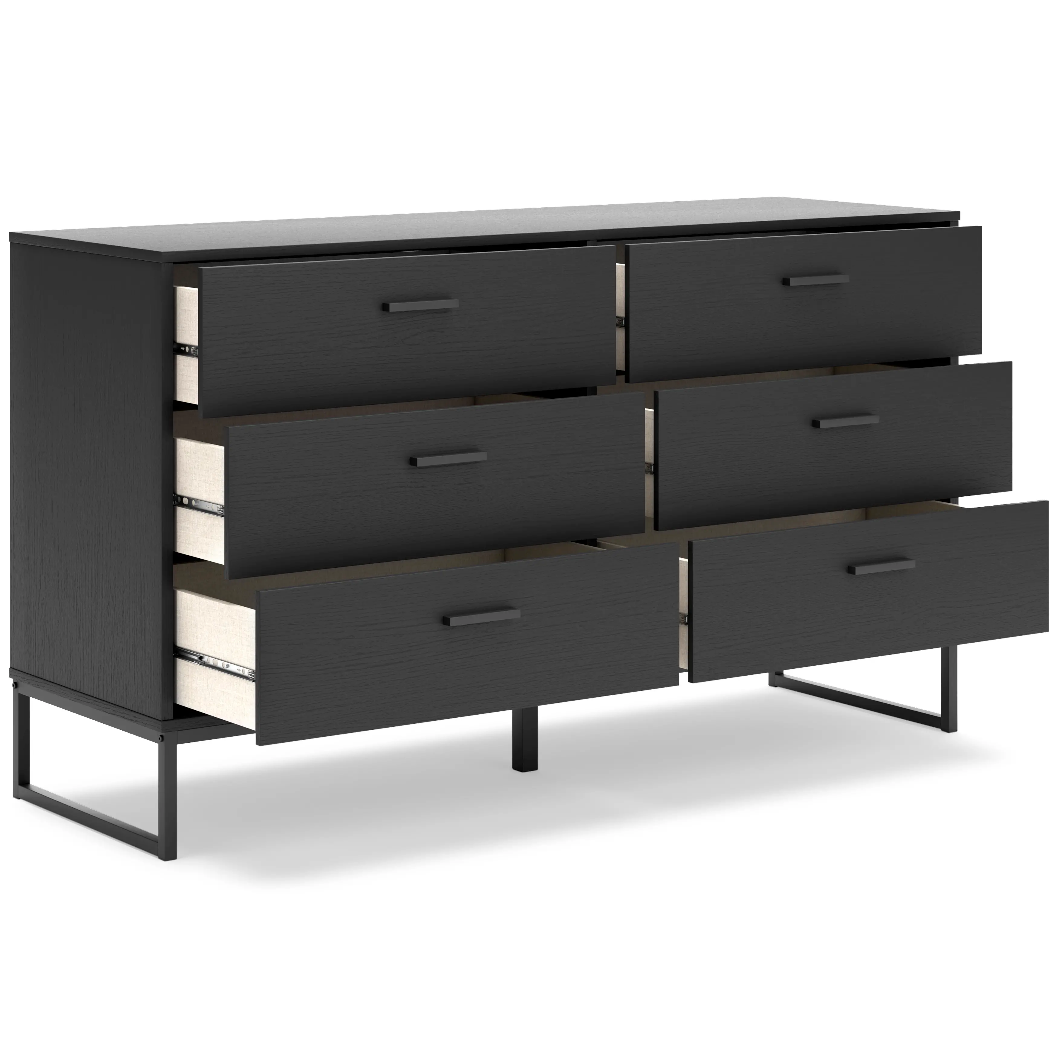 Socalle Black Six Drawer Dresser-5