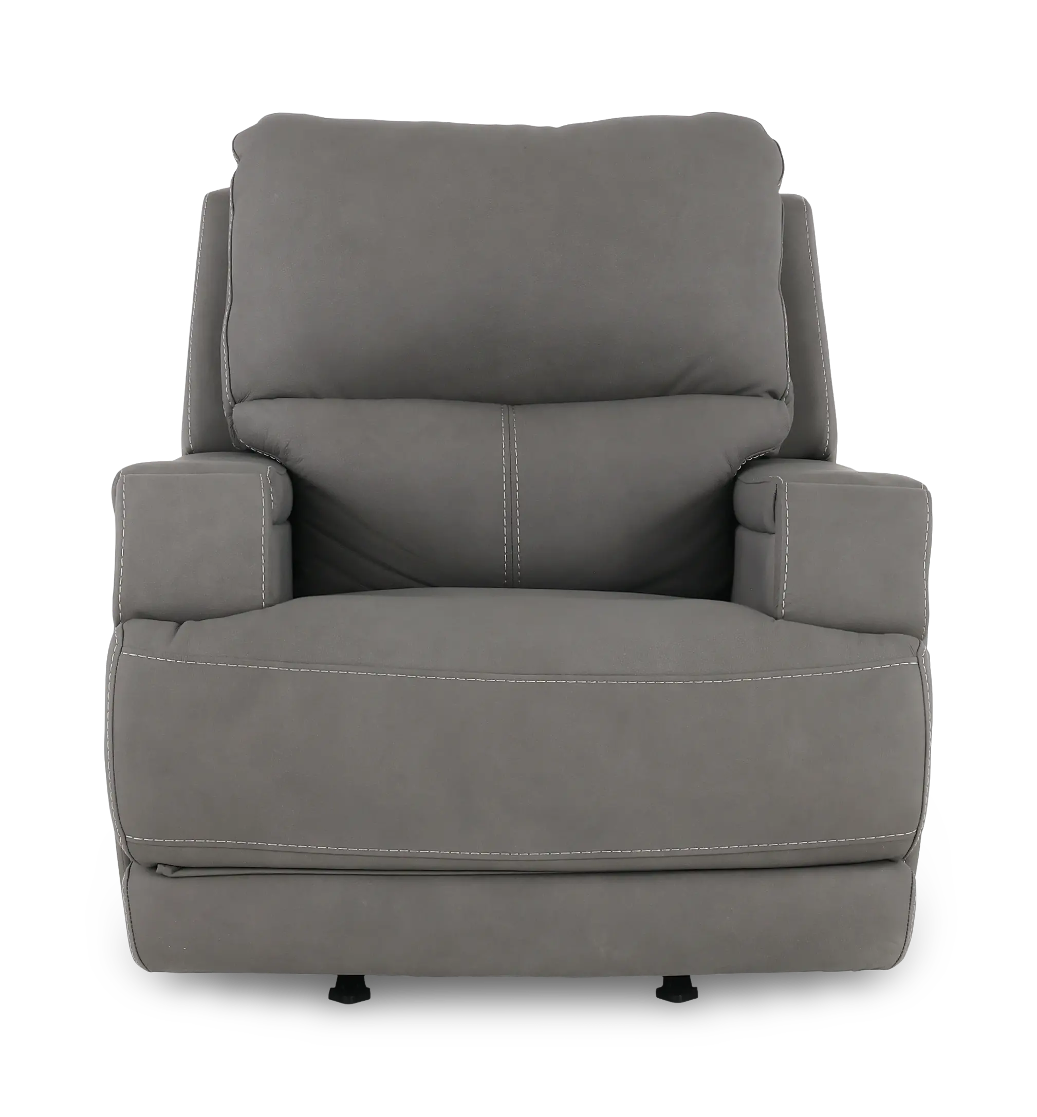 Rushton Slate Gray Leather Power Rocker Recliner-4