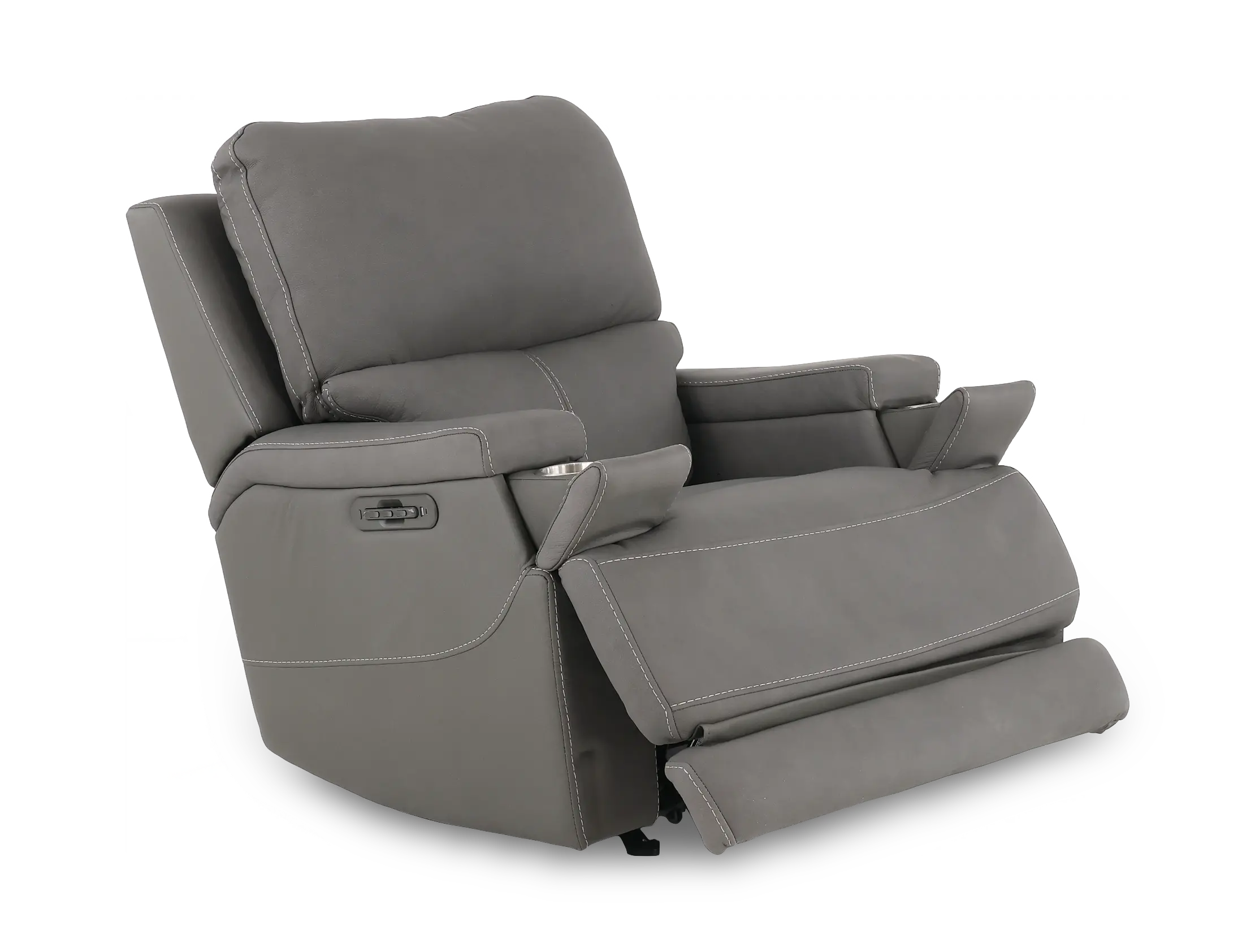 Rushton Slate Gray Leather Power Rocker Recliner-5