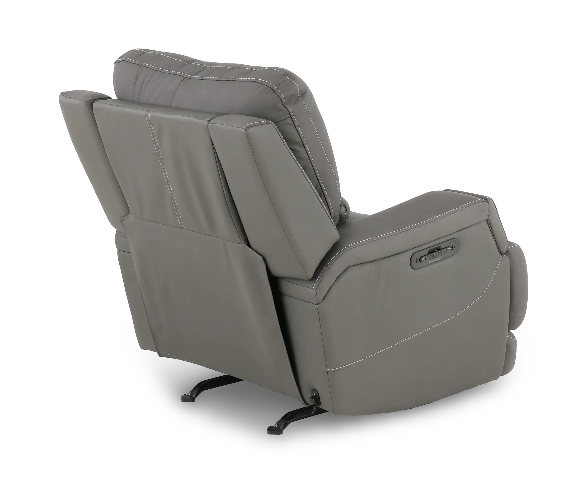 Rushton Slate Gray Leather Power Rocker Recliner-7