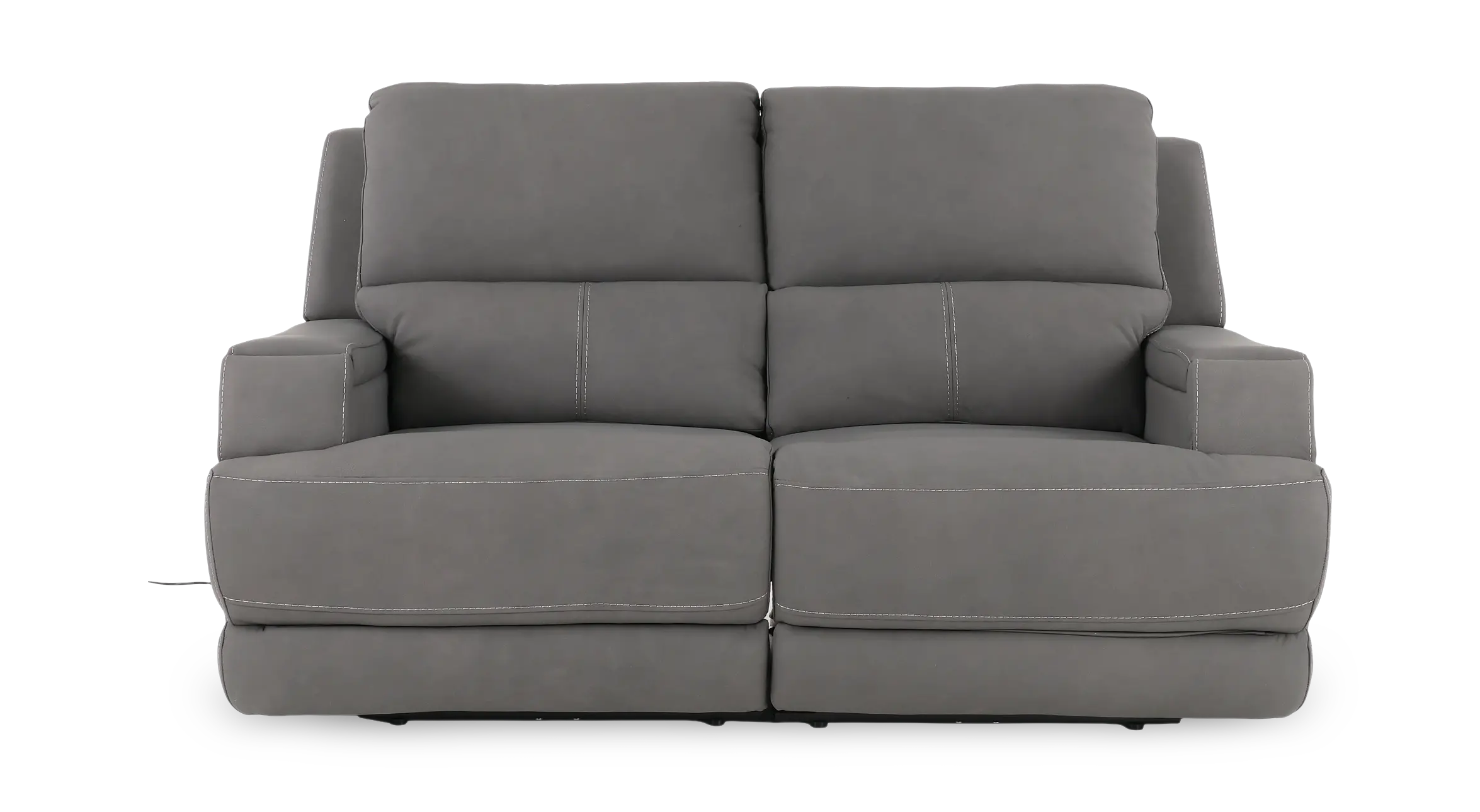 Rushton Slate Gray Leather Power Reclining Loveseat-1
