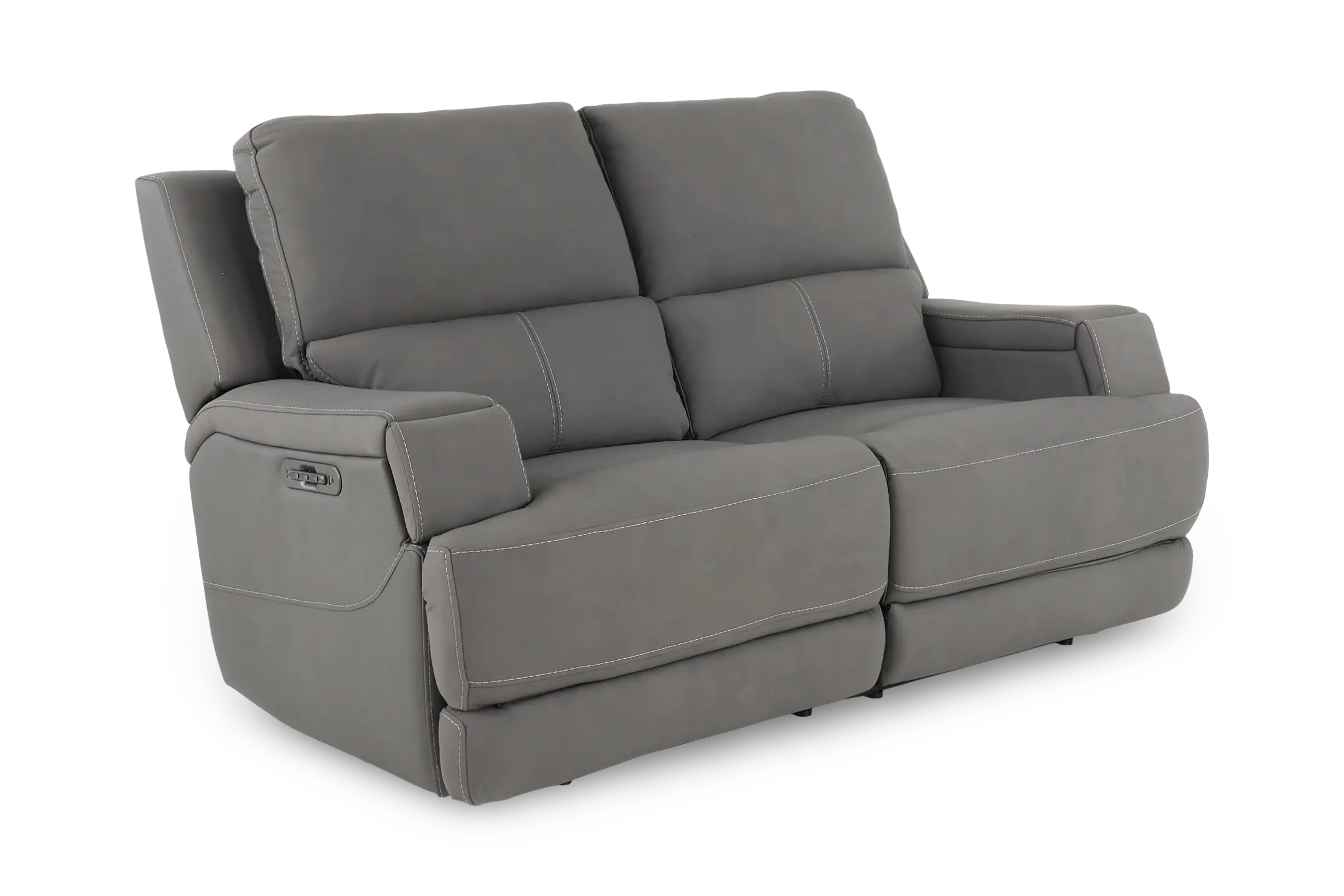 Rushton Slate Gray Leather Power Reclining Loveseat-4