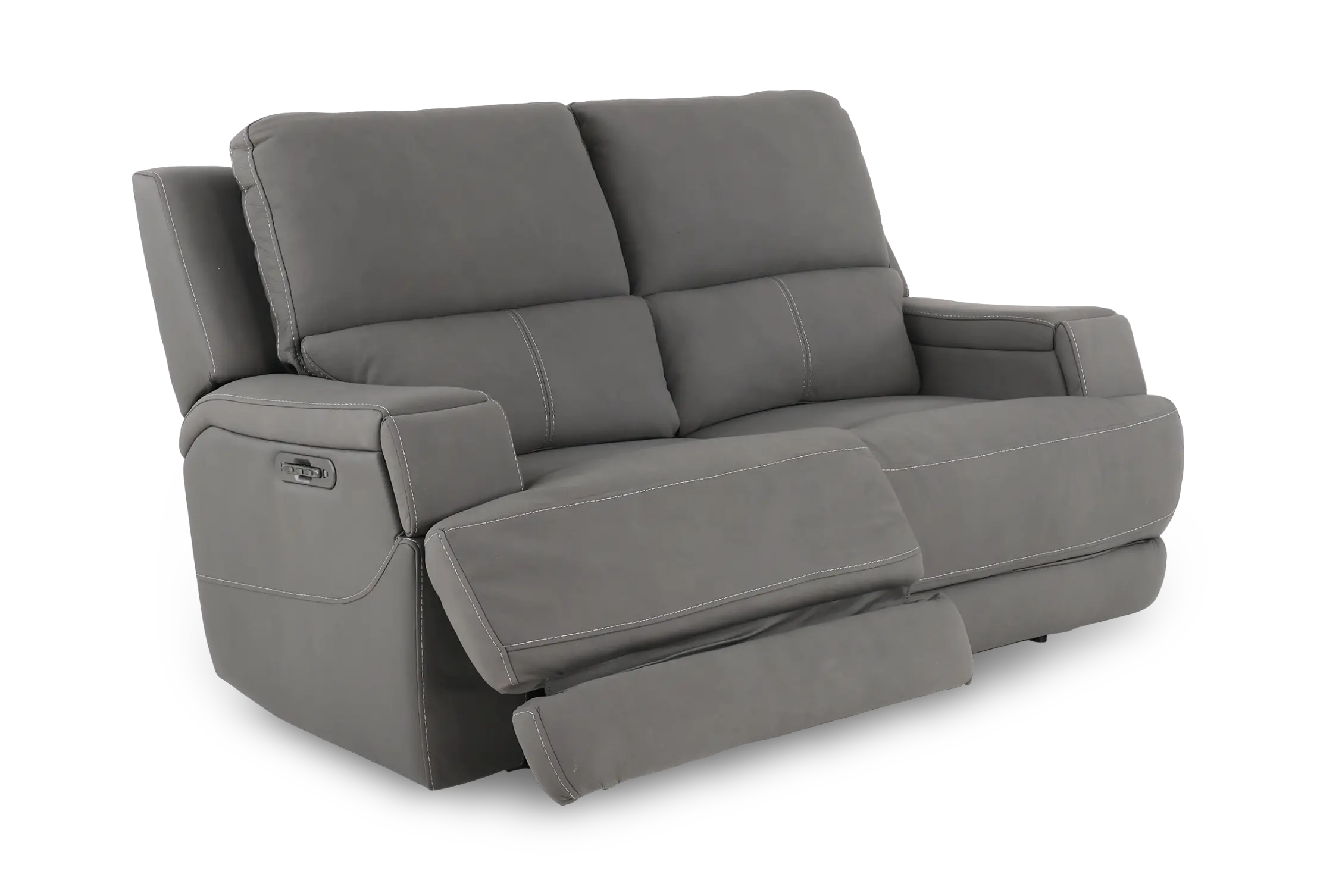 Rushton Slate Gray Leather Power Reclining Loveseat-5