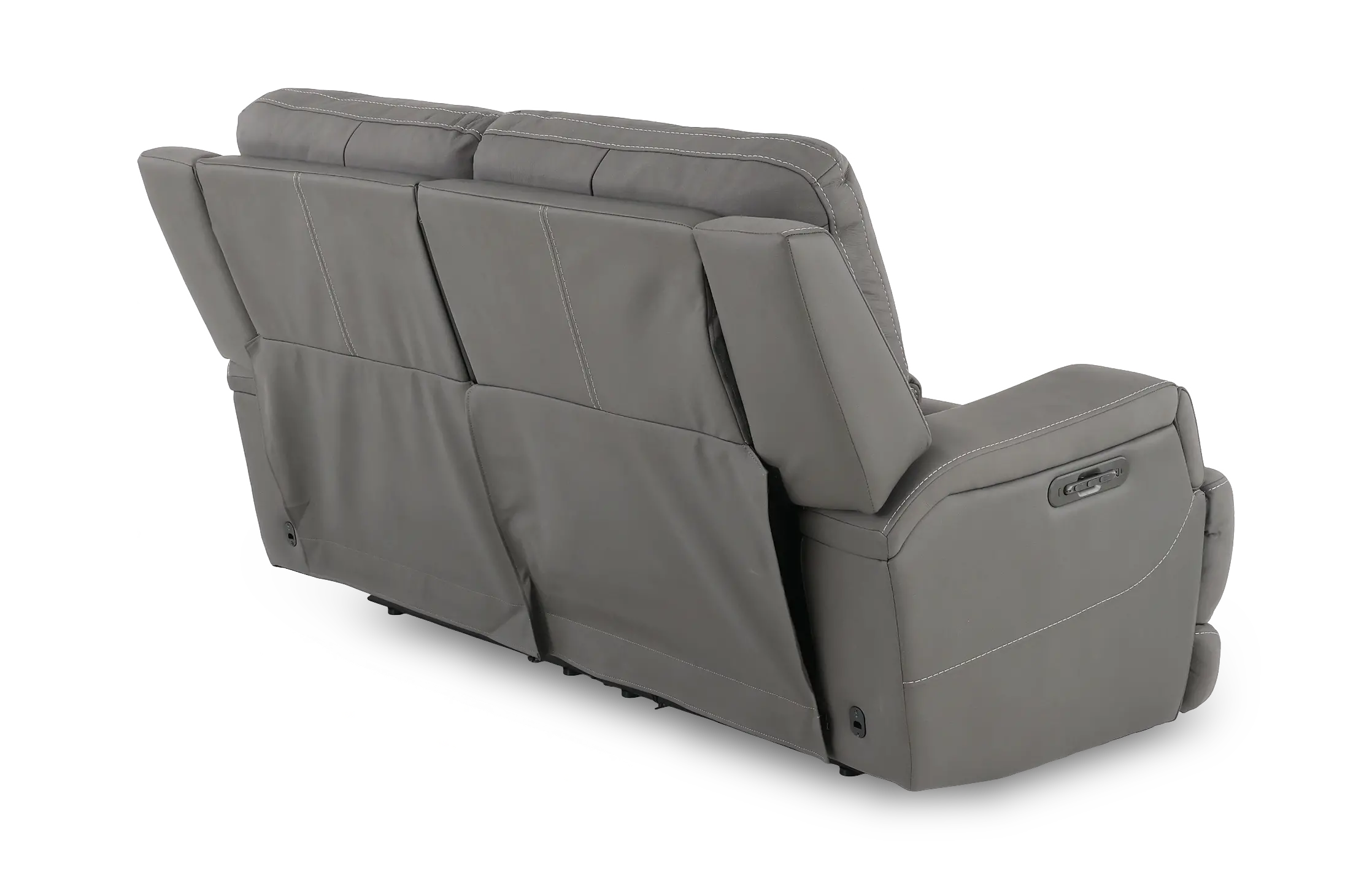 Rushton Slate Gray Leather Power Reclining Loveseat-6