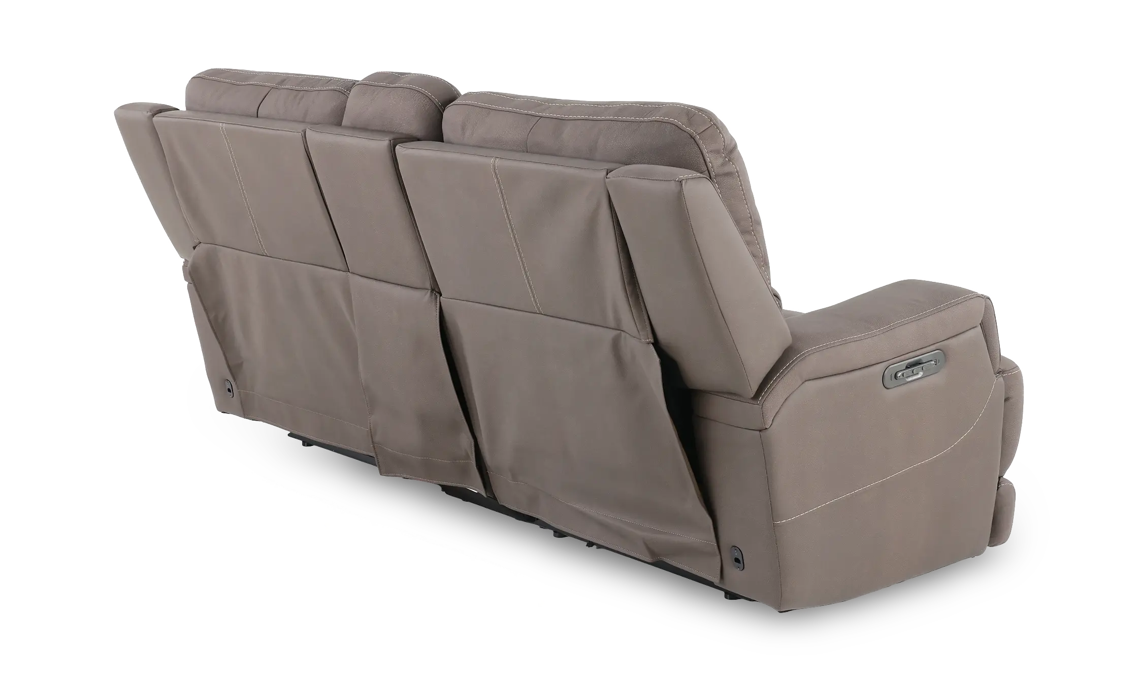 Rushton Espresso Brown Leather Power Reclining Loveseat with Multimedia Console-5