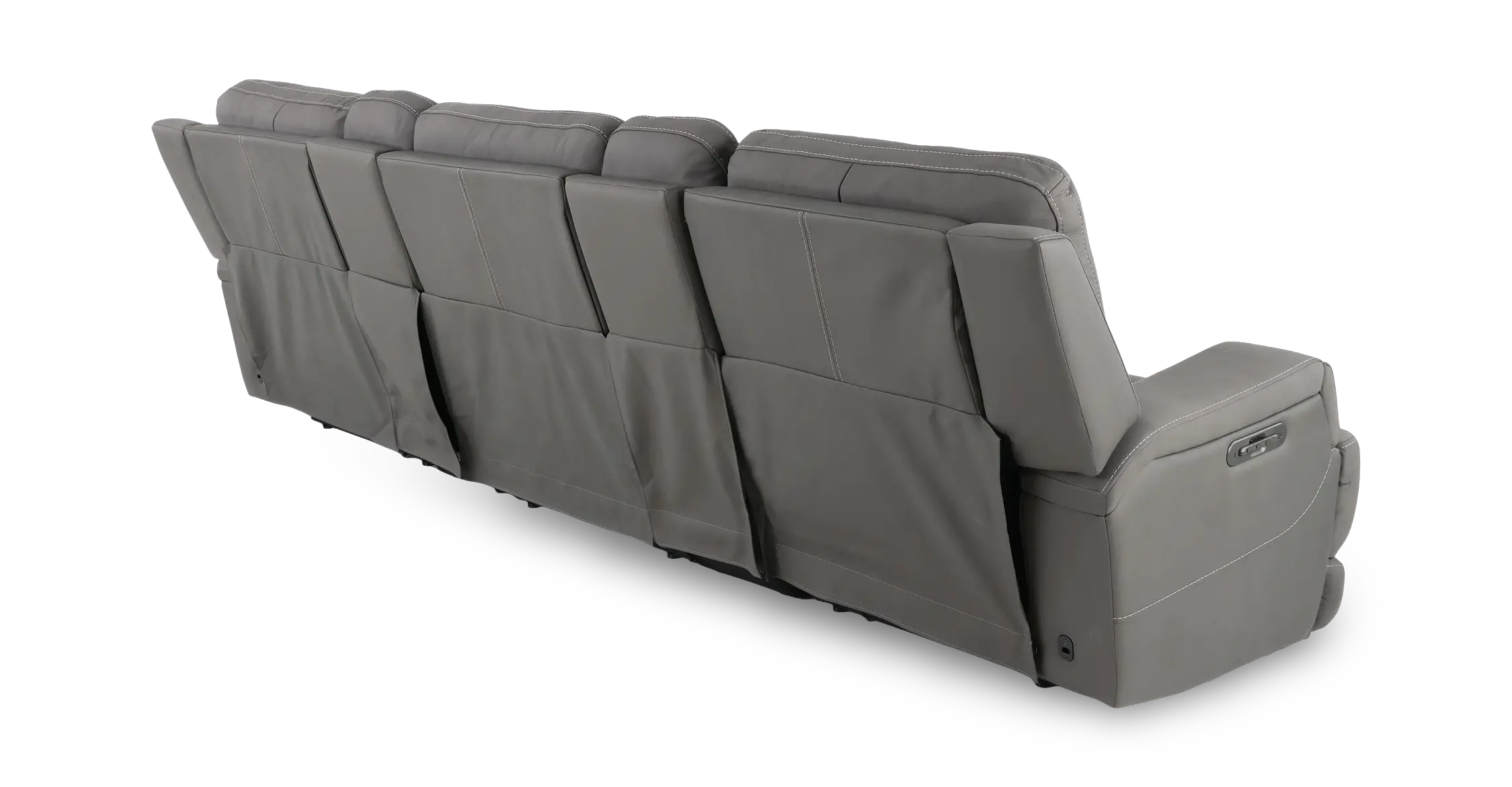Rushton Slate Gray Leather 5 Piece Power Reclining Home Theater Set-6