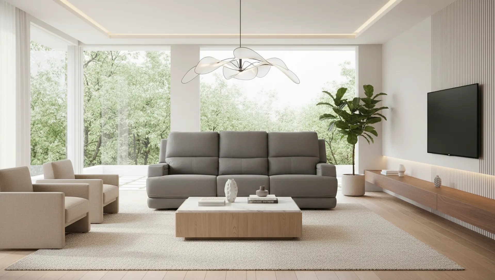 Rushton Slate Gray Leather Triple Power Reclining Sofa-16
