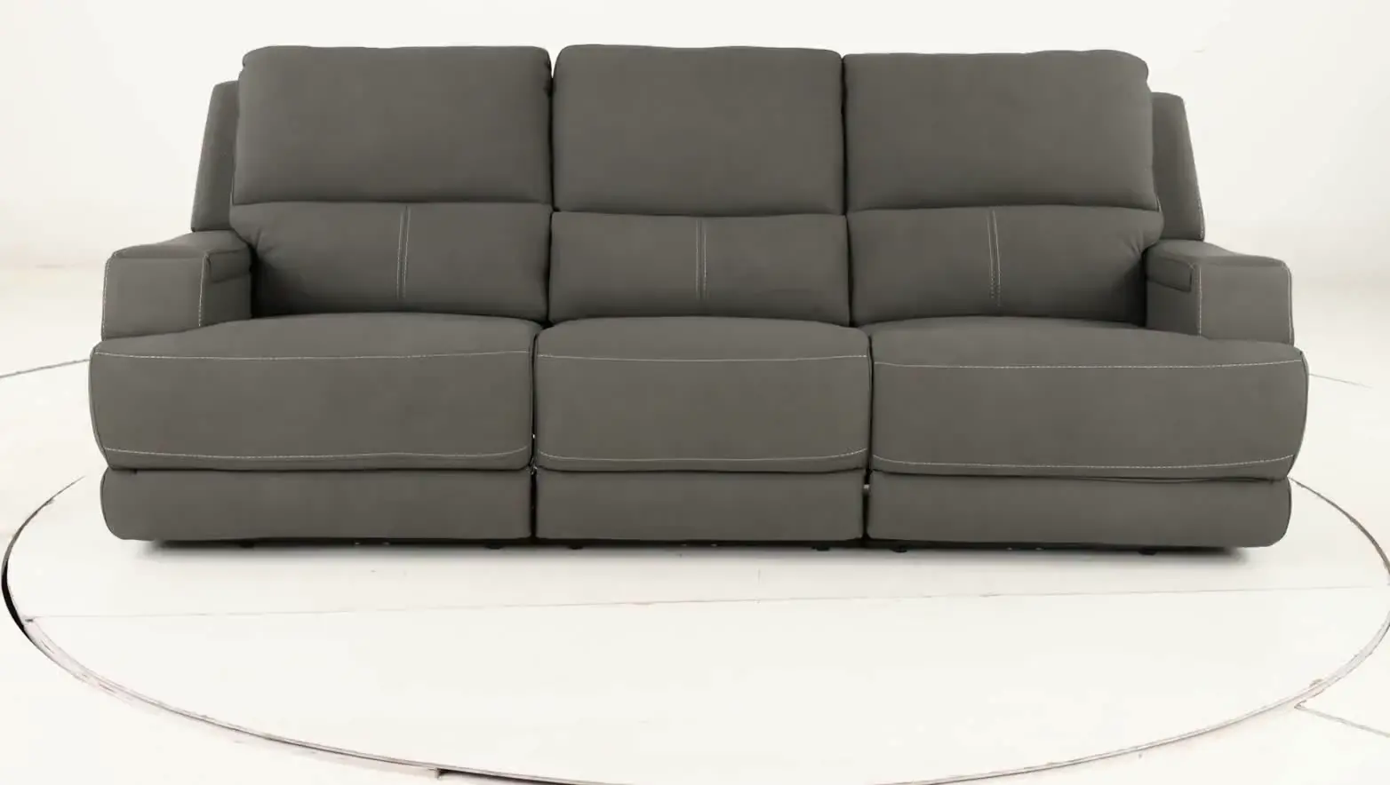 Rushton Slate Gray Leather Triple Power Reclining Sofa-18