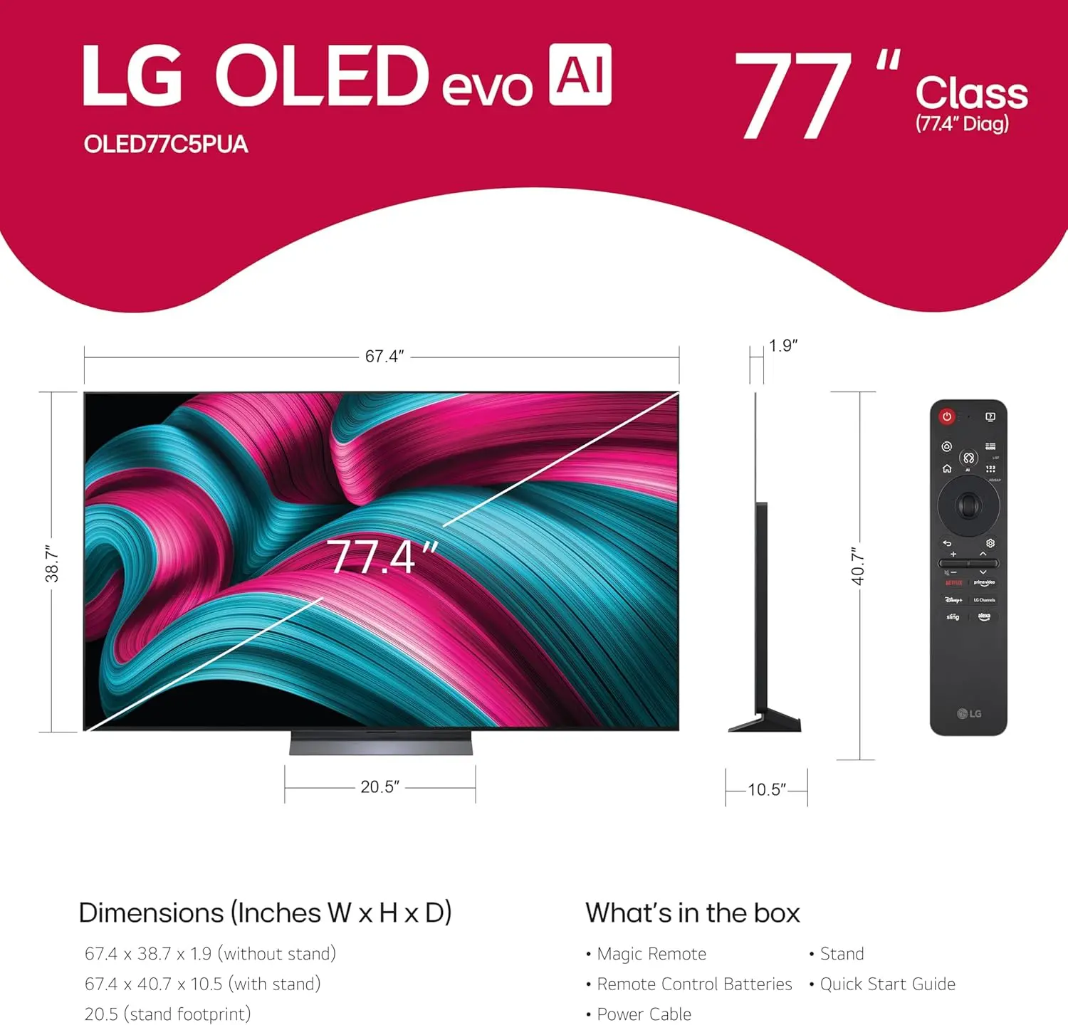 OLED77C5PUA.AUS LG 77 C5 OLED evo AI 4K UHD Smart TV-3