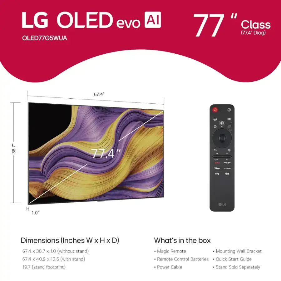 OLED77G5WUA.AUS LG 77 G5 Series OLED evo AI 4K UHD Smart webOS TV-3