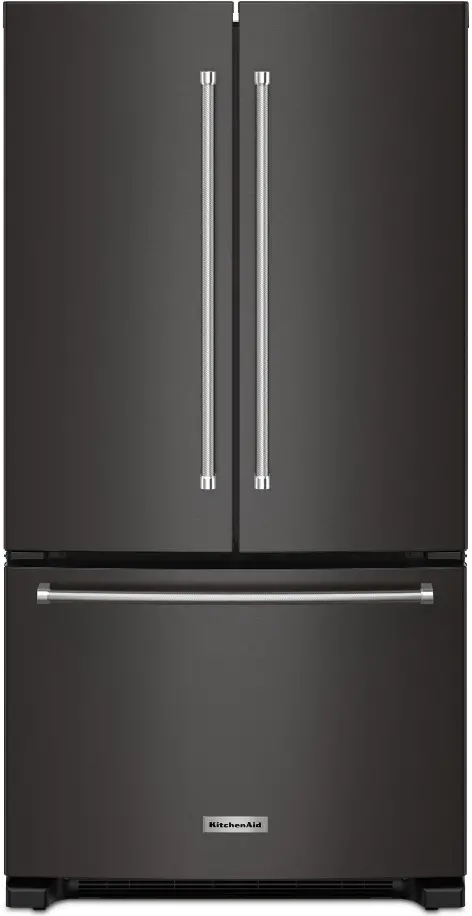 KRFC136RBS KitchenAid 20 Cu Ft French Door Refrigerator - Counter Depth Black Stainless Steel-1