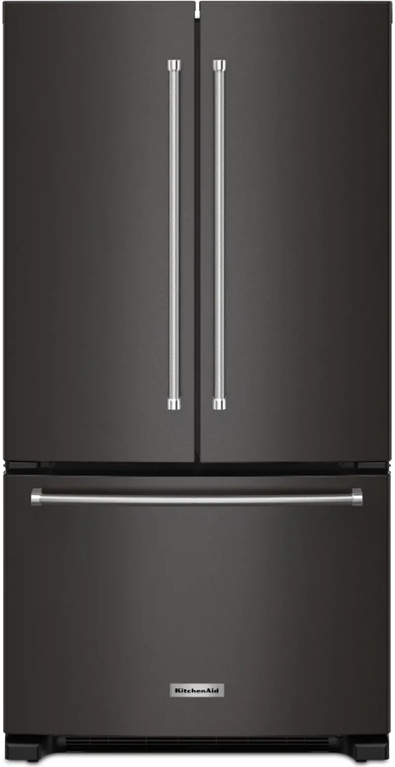 KitchenAid 20 Cu Ft French Door Refrigerator - Counter Depth Black Stainless Steel