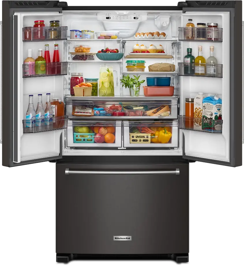 KRFC136RBS KitchenAid 20 Cu Ft French Door Refrigerator - Counter Depth Black Stainless Steel-5