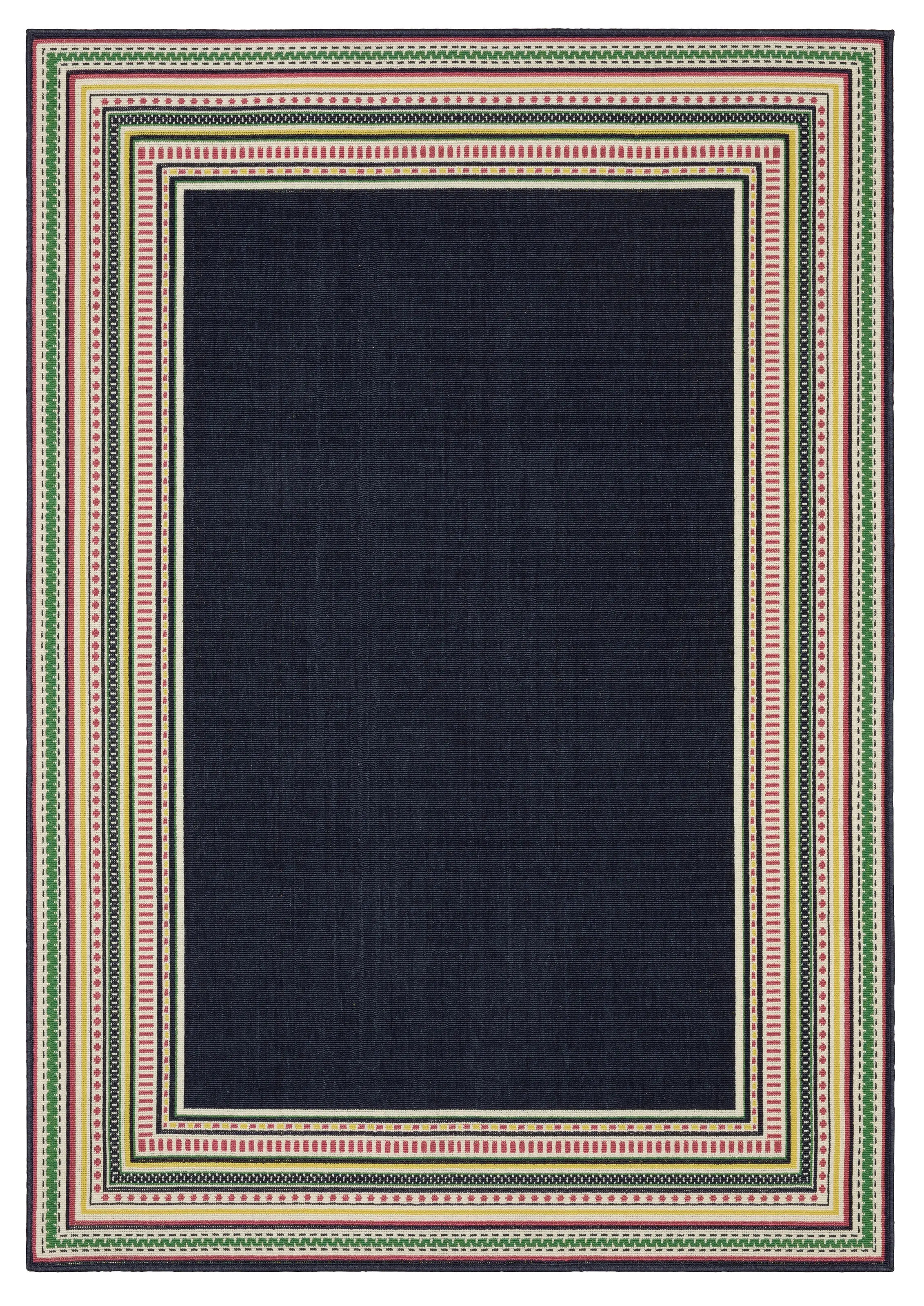 Havana 5 x 8 Navy and Multi Outdoor Area Rug-1