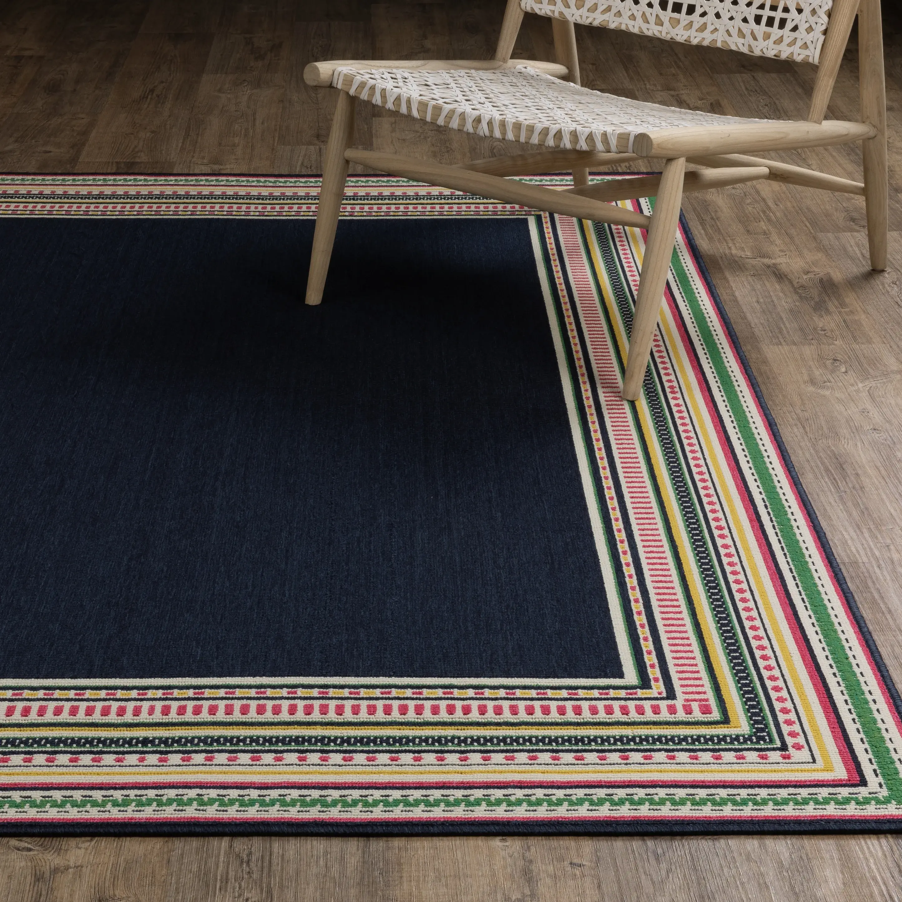 Havana 5 x 8 Navy and Multi Outdoor Area Rug-3