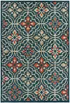 Latitude 5 x 7 Blue Medallion Outdoor Patio Area Rug
