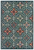 Latitude 5 x 7 Blue Medallion Outdoor Patio Area Rug