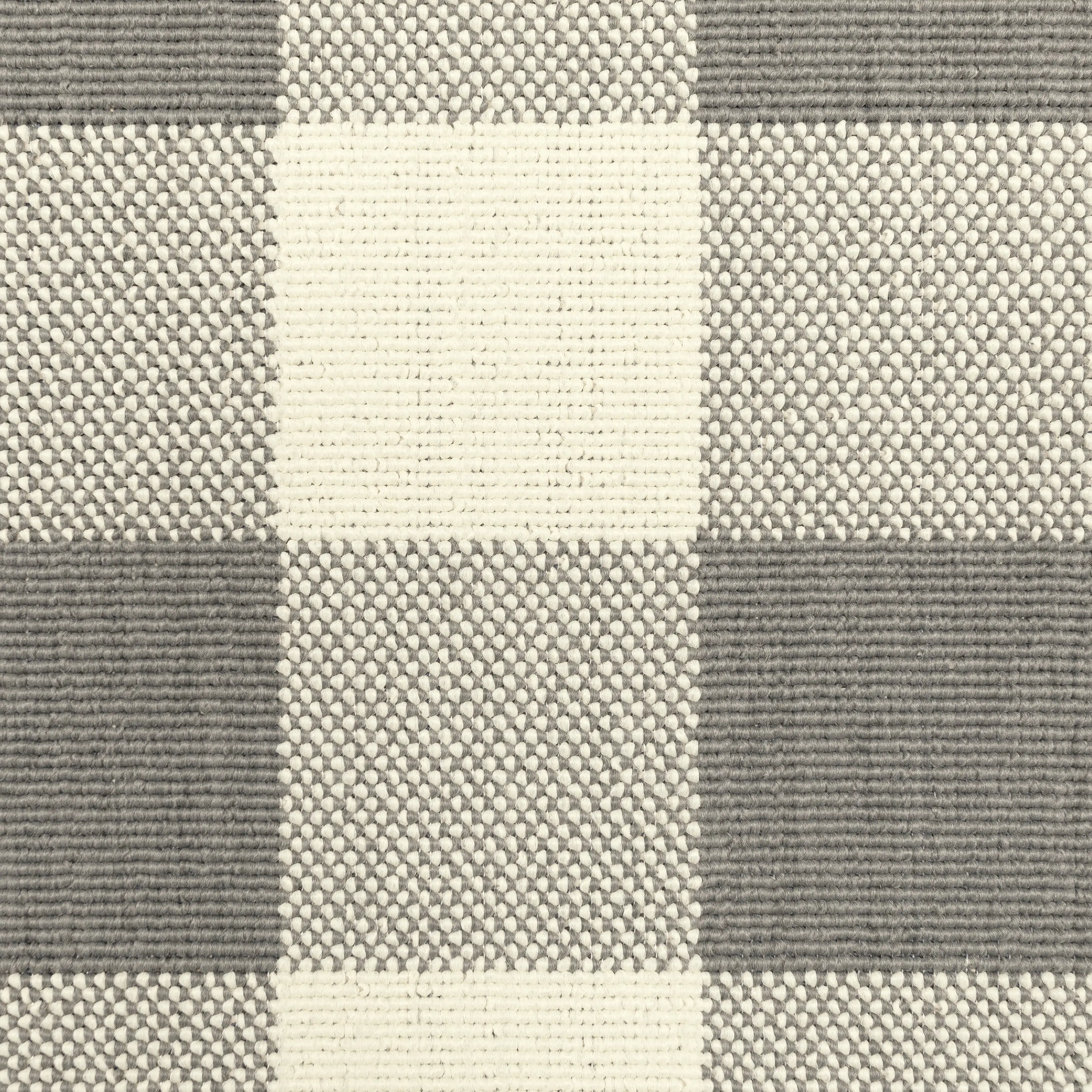 Marina 8 x 11 Gray Gingham Outdoor Area Rug-6