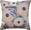 ALH33BLGRY020020 Outdoor Floral Blue and Beige 20 Throw Pillow