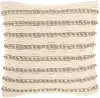 GC384LTGRY018018 Benji Square Natural Striped Throw Pillow