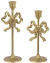 Small Gold Cast Iron Candle Holders