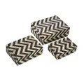 Chevron Medium Brown and White Inlay Box