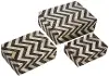 Chevron Large Brown and White Inlay Box