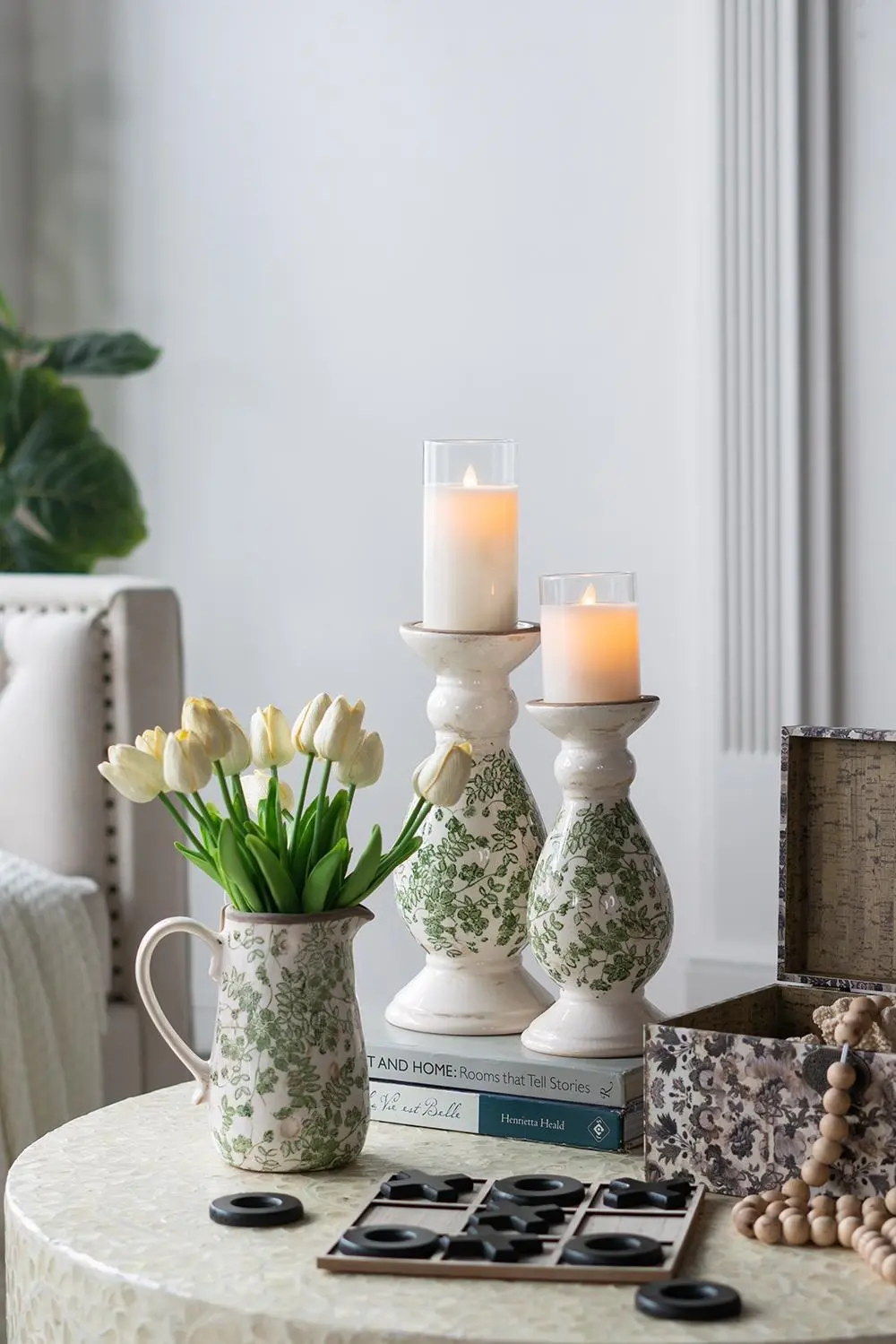 Small White Ceramic Candle Holder-2