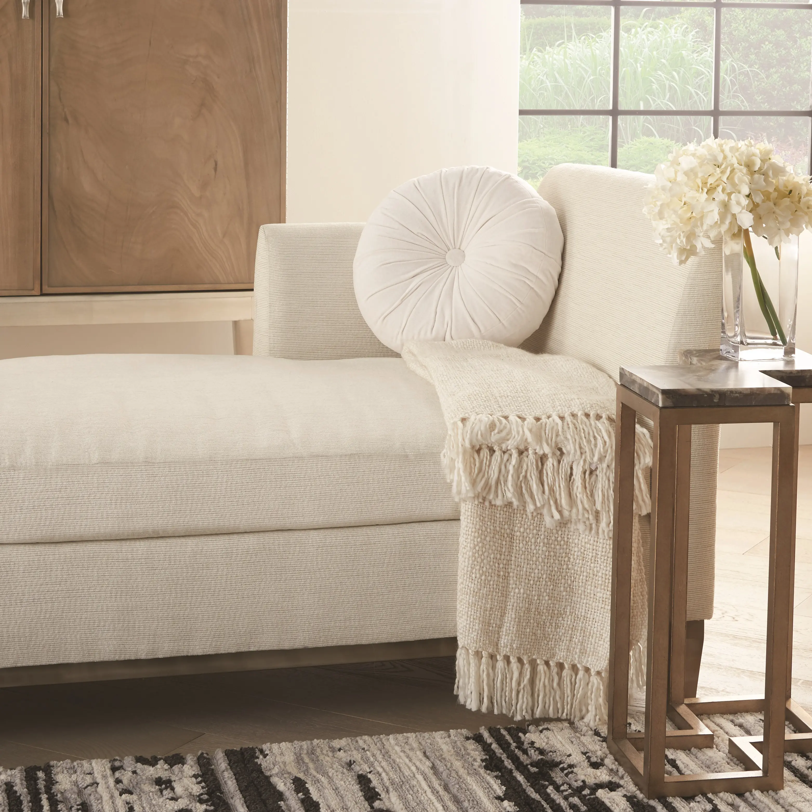 RC190 CREAM 016016 ROUND Sofia Round Light Gray Throw Pillow-2
