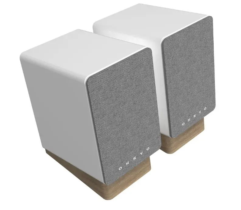 GX10 WHITE Onkyo White Creator Series GX10DB Paired Bluetooth Powered Speakers-2
