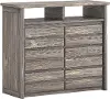 B-Two Rustic Gray Media Chest