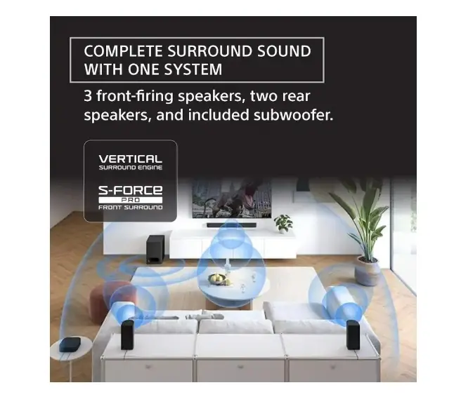 HTS60 Sony Black BRAVIA Theater System 6 5.1‑Channel Home Theater System – Dolby Atmos/DTS:X-9